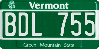VT license plate BDL755