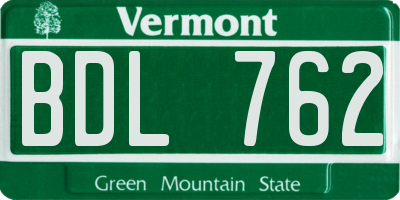 VT license plate BDL762