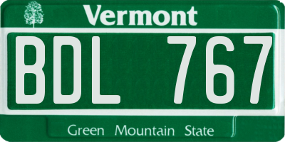 VT license plate BDL767