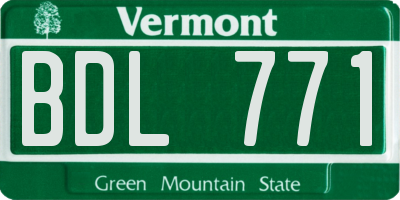 VT license plate BDL771