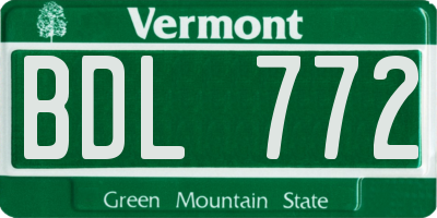 VT license plate BDL772