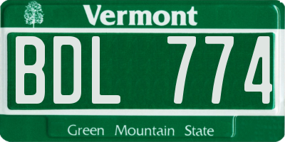 VT license plate BDL774