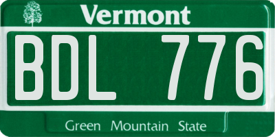 VT license plate BDL776
