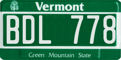 VT license plate BDL778
