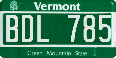 VT license plate BDL785