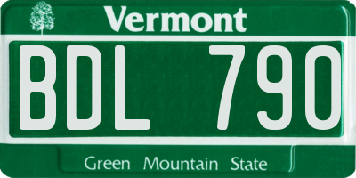 VT license plate BDL790