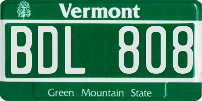 VT license plate BDL808