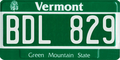 VT license plate BDL829