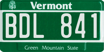 VT license plate BDL841