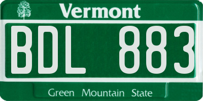 VT license plate BDL883