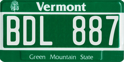 VT license plate BDL887