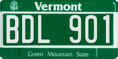 VT license plate BDL901