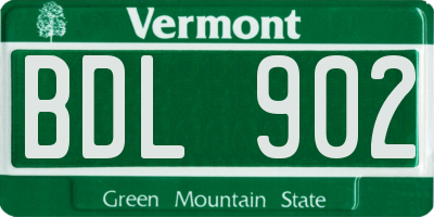 VT license plate BDL902