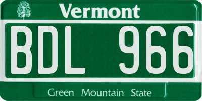 VT license plate BDL966
