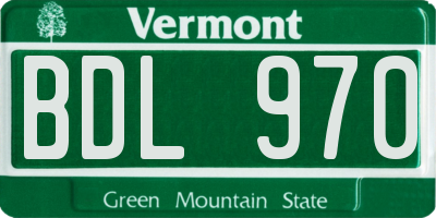 VT license plate BDL970