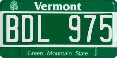 VT license plate BDL975