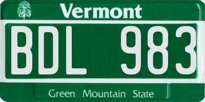 VT license plate BDL983