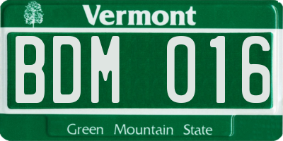 VT license plate BDM016