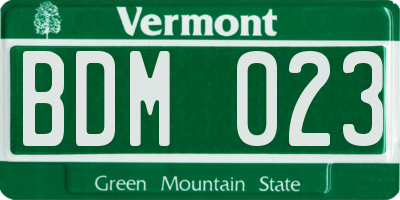 VT license plate BDM023
