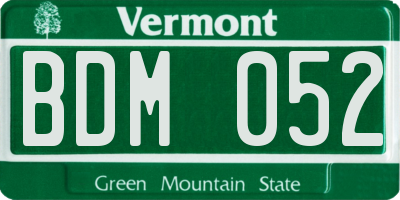 VT license plate BDM052