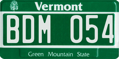 VT license plate BDM054
