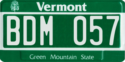 VT license plate BDM057