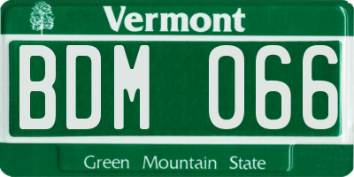 VT license plate BDM066