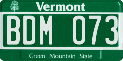 VT license plate BDM073