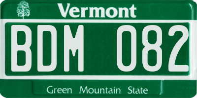 VT license plate BDM082