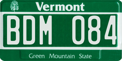 VT license plate BDM084