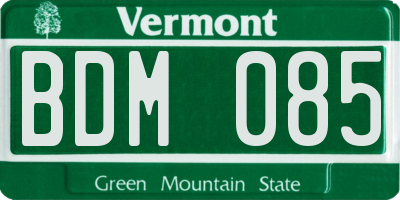 VT license plate BDM085