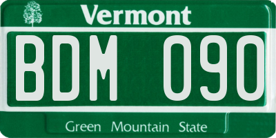 VT license plate BDM090