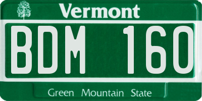 VT license plate BDM160