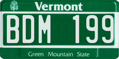 VT license plate BDM199