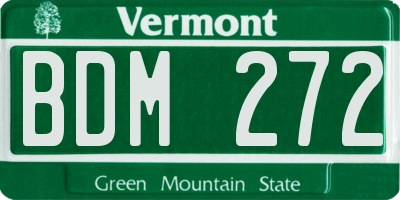 VT license plate BDM272