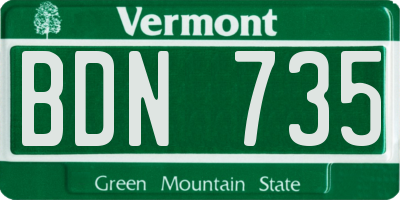 VT license plate BDN735