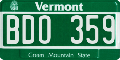 VT license plate BDO359