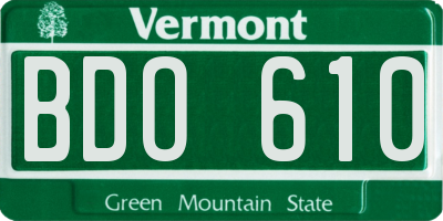 VT license plate BDO610
