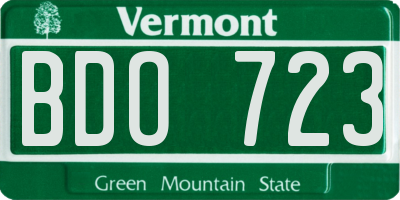 VT license plate BDO723