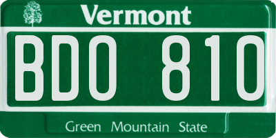 VT license plate BDO810