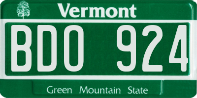 VT license plate BDO924