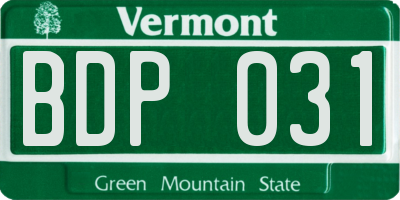 VT license plate BDP031