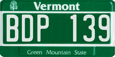 VT license plate BDP139