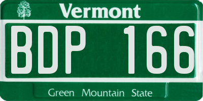 VT license plate BDP166