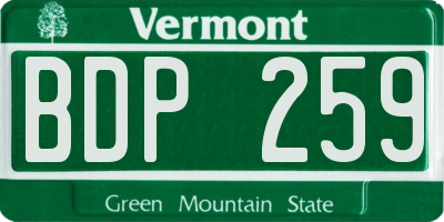 VT license plate BDP259