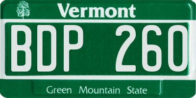 VT license plate BDP260