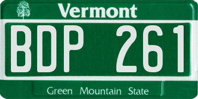 VT license plate BDP261