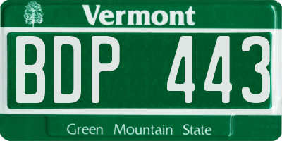 VT license plate BDP443