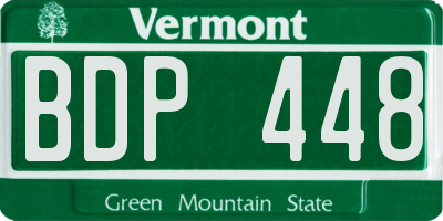 VT license plate BDP448