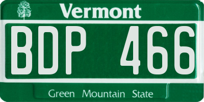 VT license plate BDP466